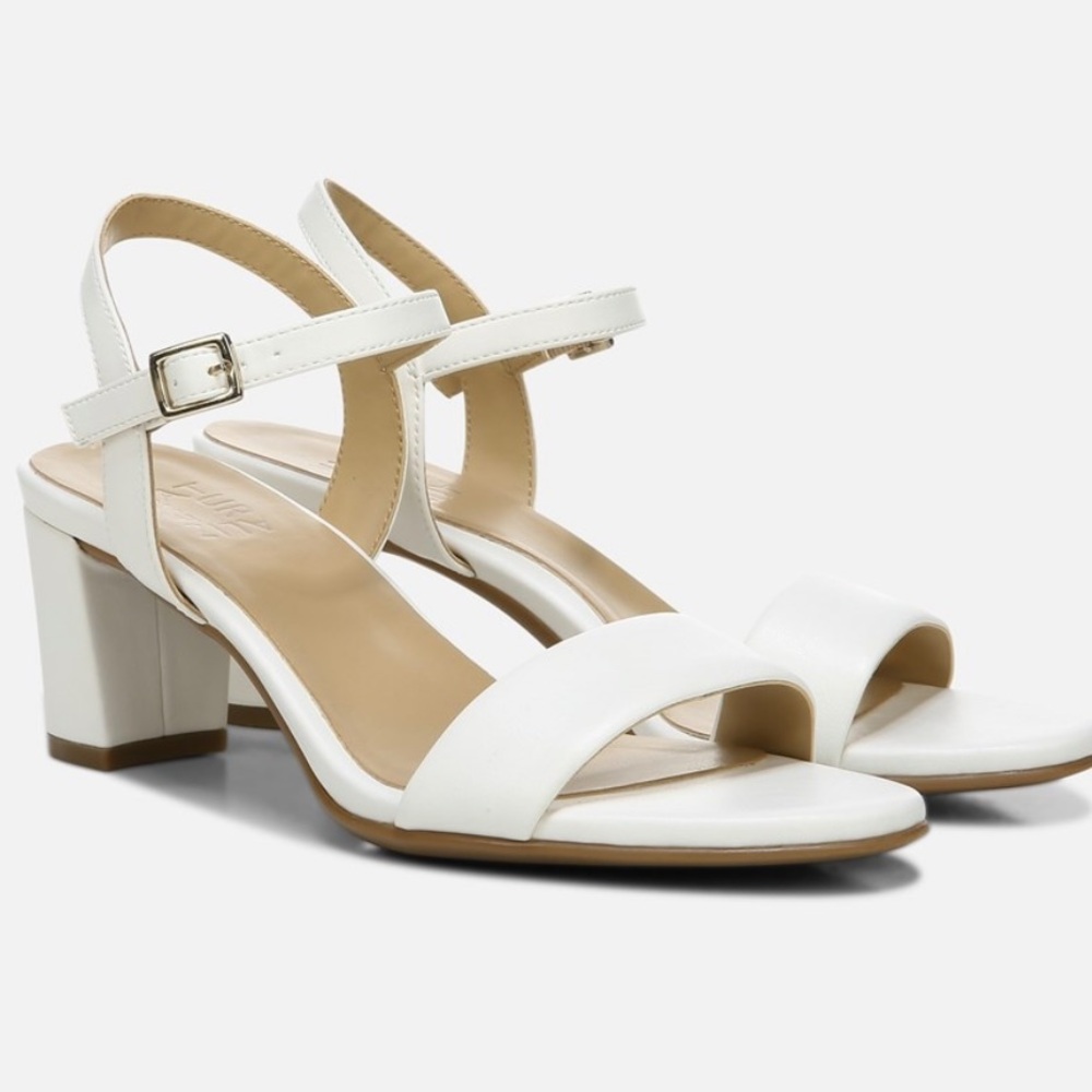 Naturalizer Bristol White Block Heels